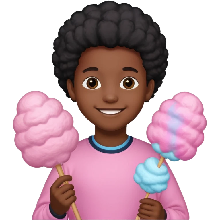 cotton candy holding black kid emoji