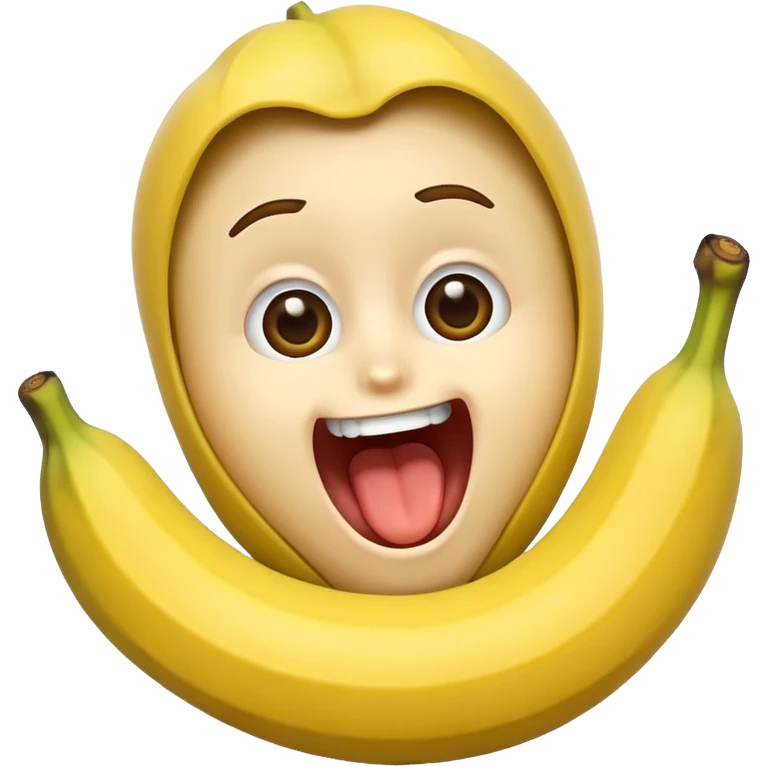 Excited face eating banana emoji