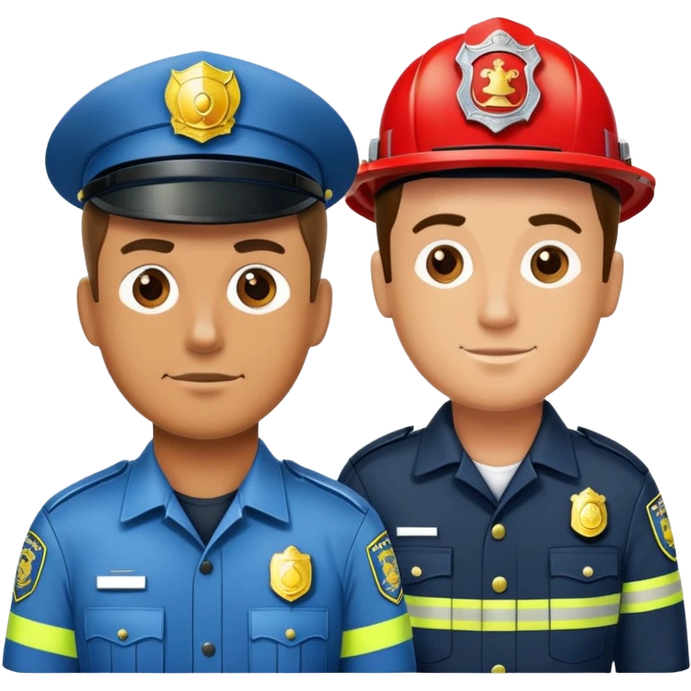 policeman and a fireman emoji