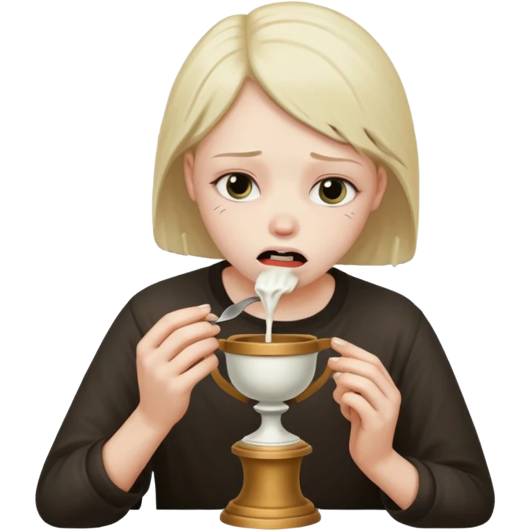 sad face eating urn emoji