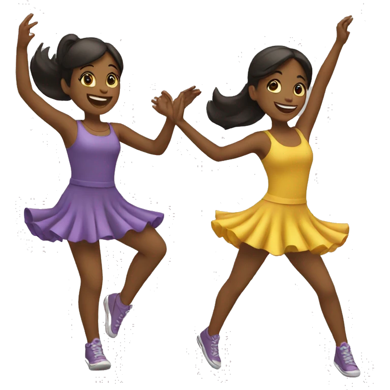 Two girls dancing emoji