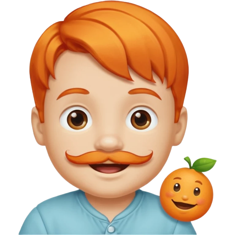 orange hair mustashed baby emoji