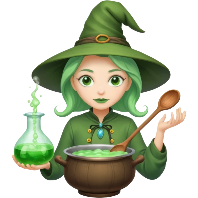 green witch cooking potion emoji