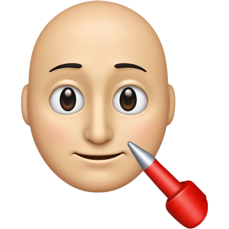 A classic emoji nose, no face, with a pointer finger touching the tip of it emoji
