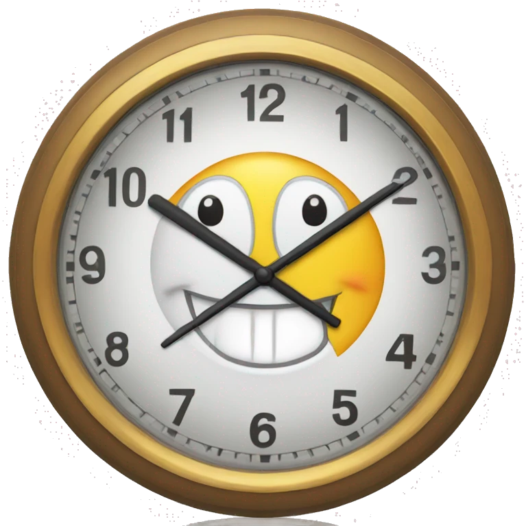 friendly clock smiling emoji