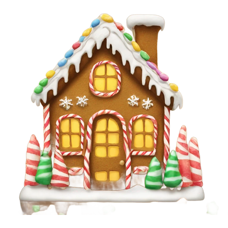 Gingerbread house with decorations emoji