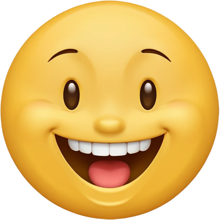 Emoji, yellow round laughing face, wide smile emoji