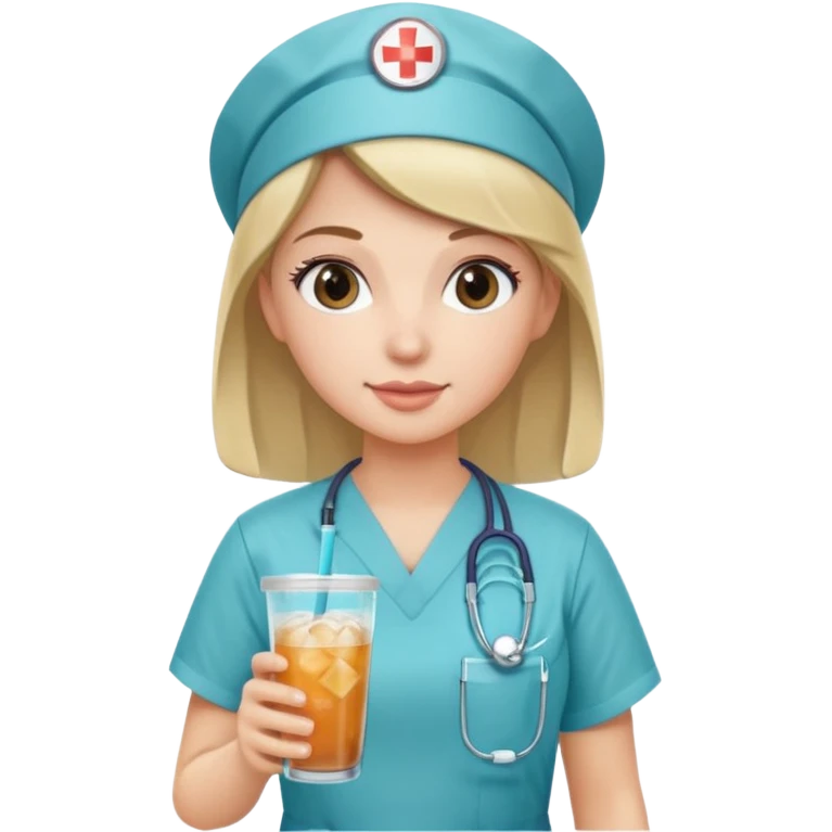 nurse holding icey drink emoji