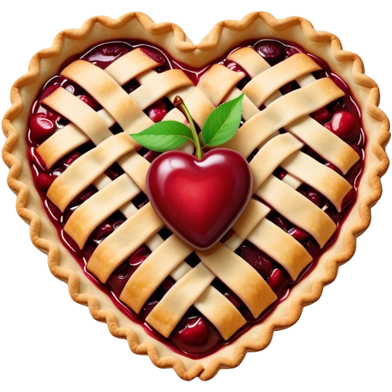 Heart-shaped cherry pie  emoji