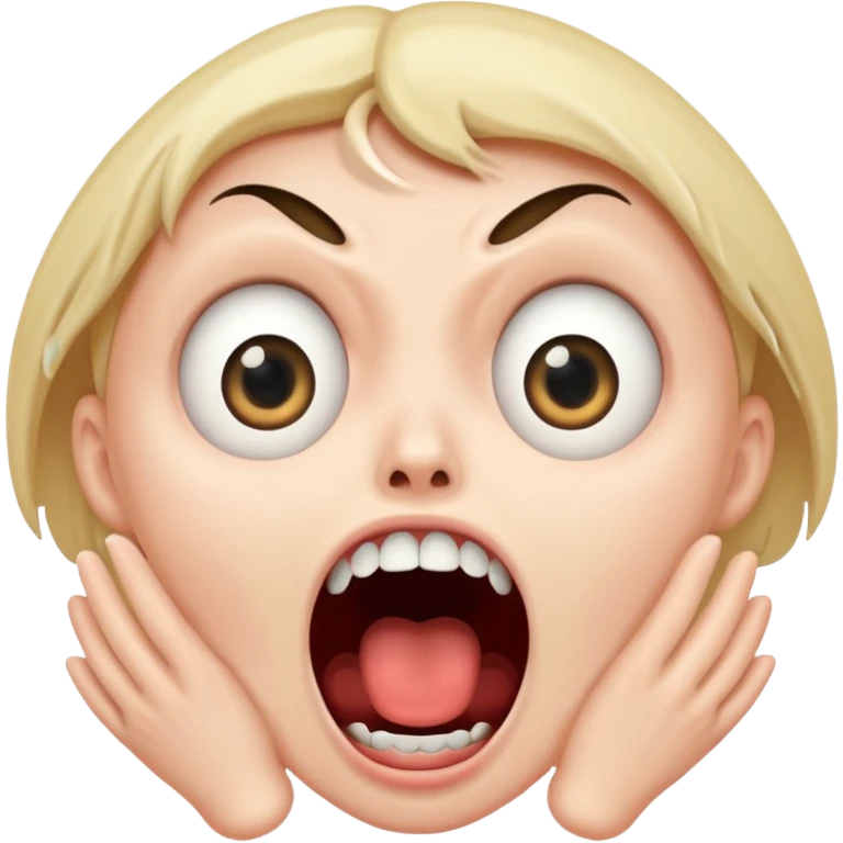 The screen showing a screaming face emoji