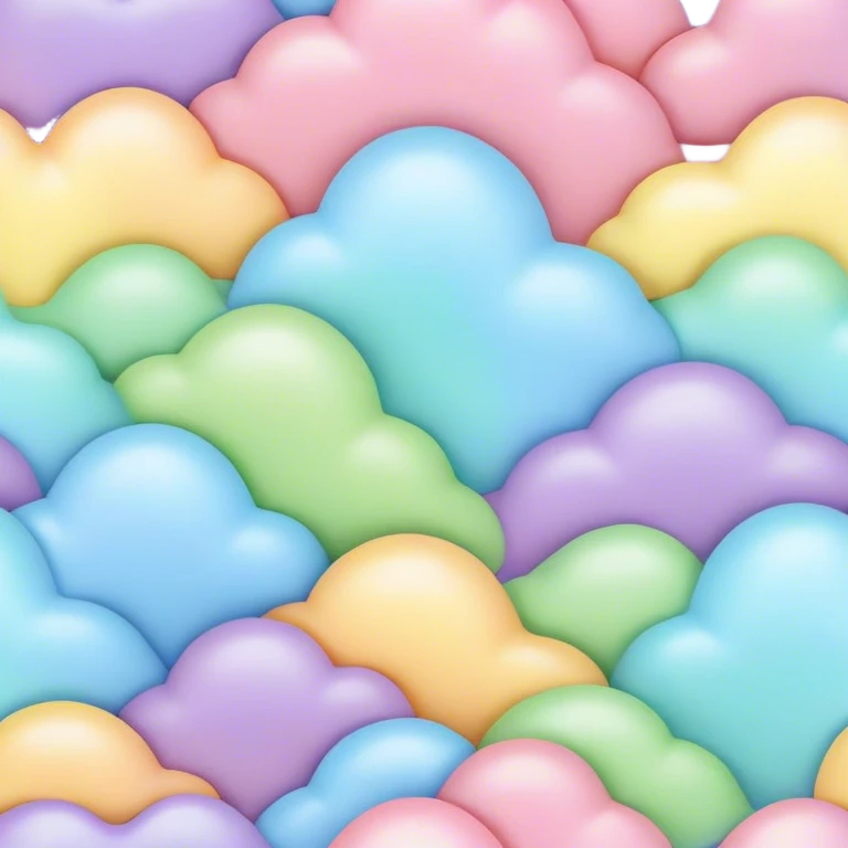 melted pastel rainbow puffy pattern background  emoji