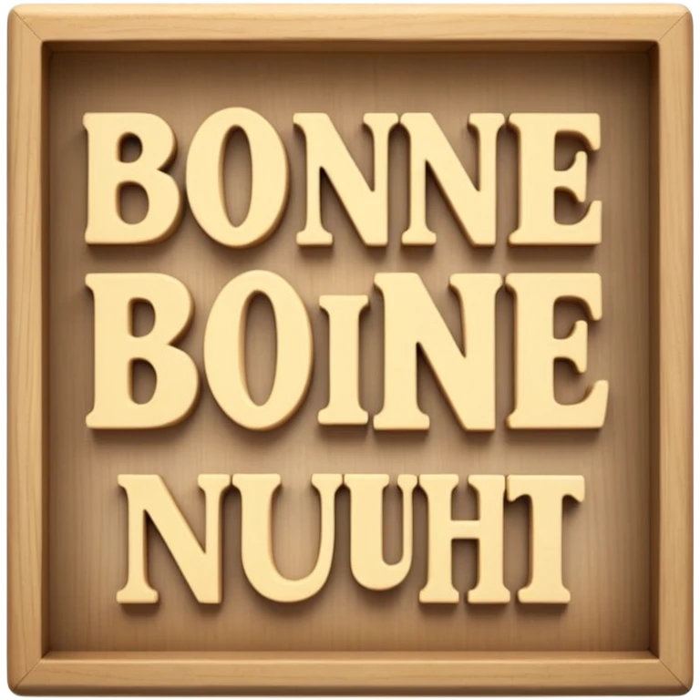 les mots 'Bonne Nuit' écrits en français avec les personnages du jeu Homescapes emoji