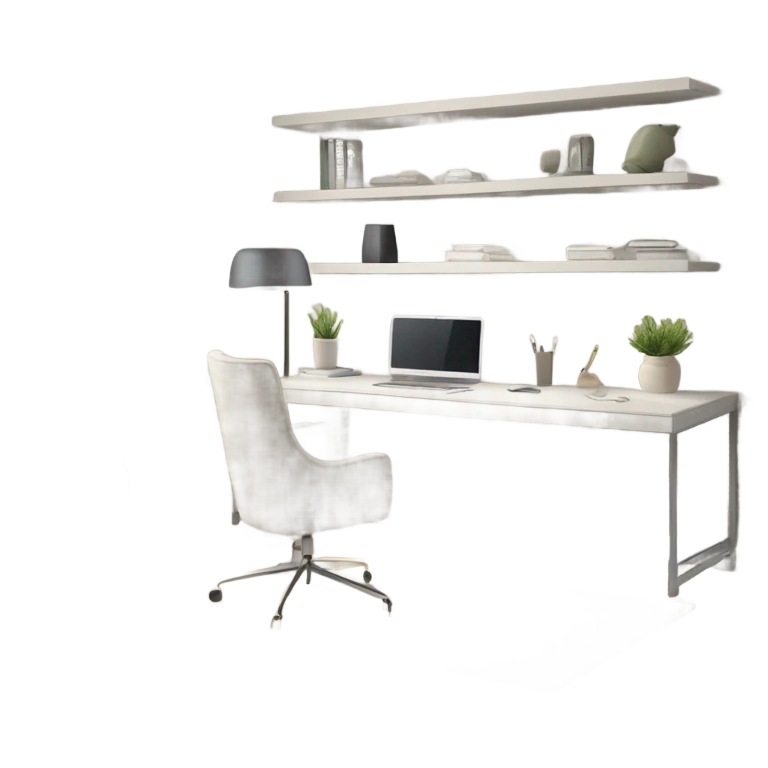 modern-minimalistic-decorated-home-office-front view emoji