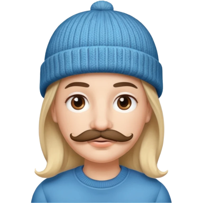 frances con un bigote y un gorrito  emoji