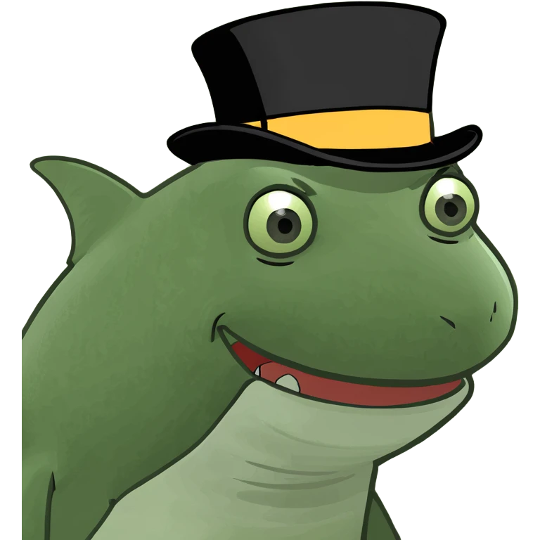 Shark with a top hat emoji