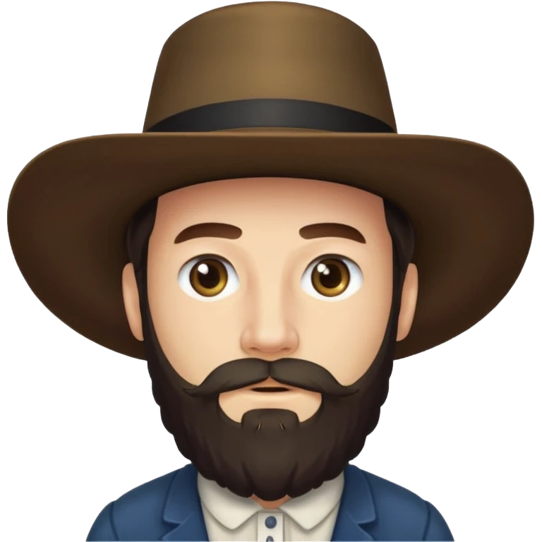 Amish man with beard and with no mustache emoji