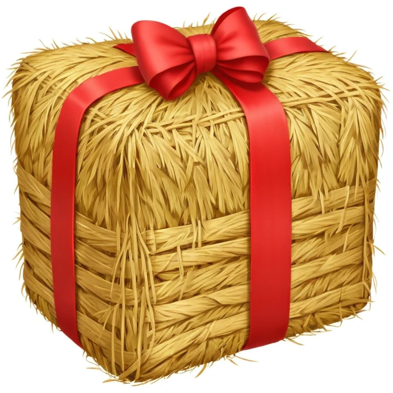 bale of hay with red ribbon emoji