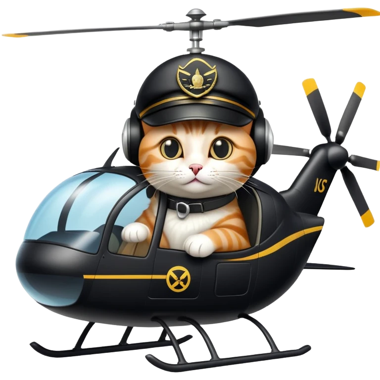 A cat driving a helicopter emoji