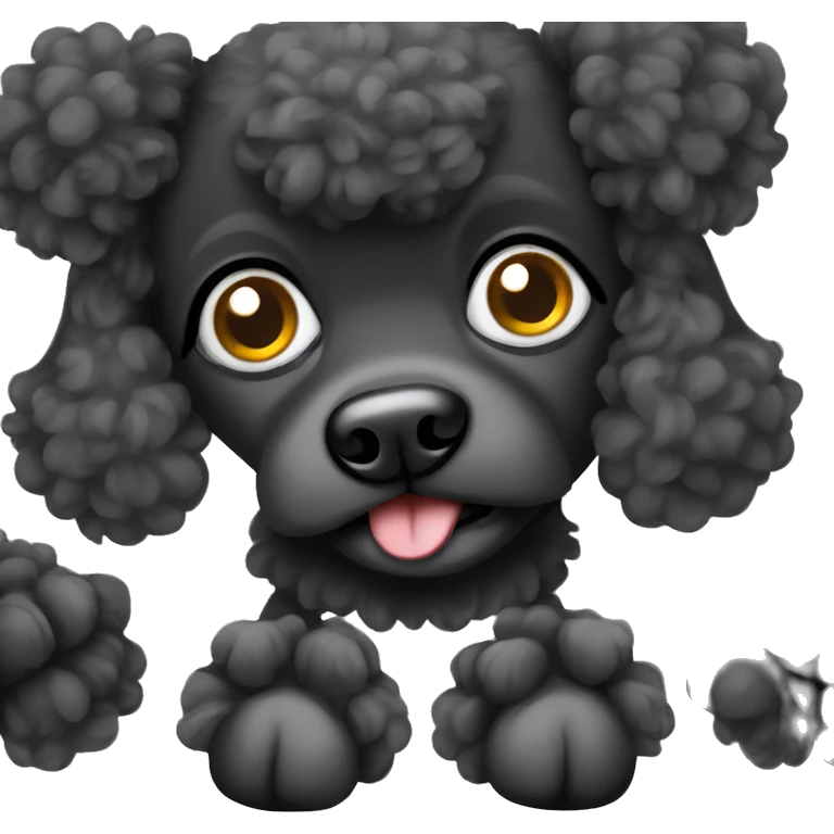 grumpy black toy poodle dog emoji