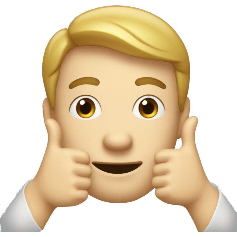 A guy named alex goudy giving two thumbs up lips puckered emoji