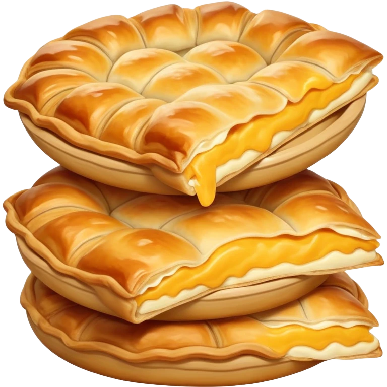 cinematic-realistic-flat burek-sa-sirom-dish-emoji,-showcasing-a-flaky-pastry-filled-with-cheese-rendered-with-crisp-textures-and-appetizing,-warm-lighting.  emoji