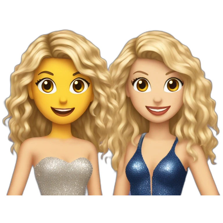 Taylor swift and Shakira in a stage emoji