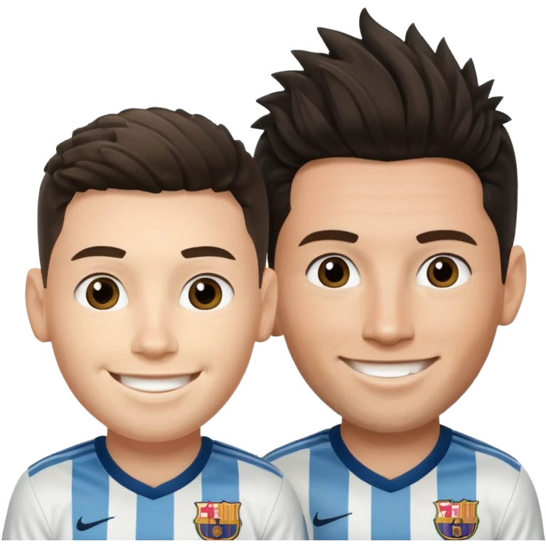 Prime noodle hair ronaldo and prime 2012 messi Smiling in one Photo  emoji