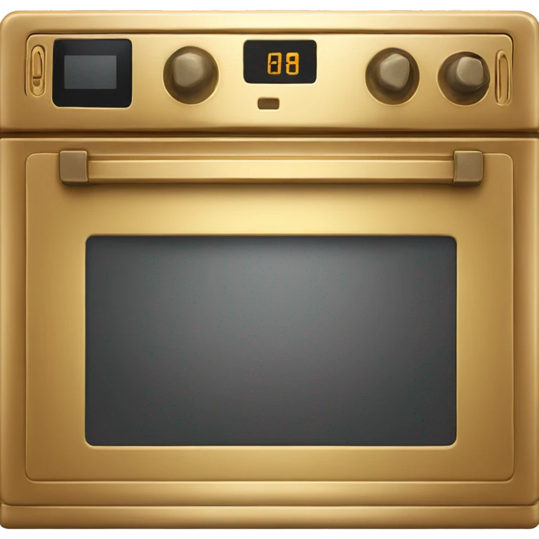 Realistic front facing shiny solid gold oven. emoji
