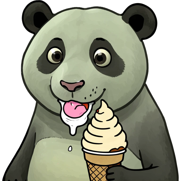 Panda eating ice cream emoji
