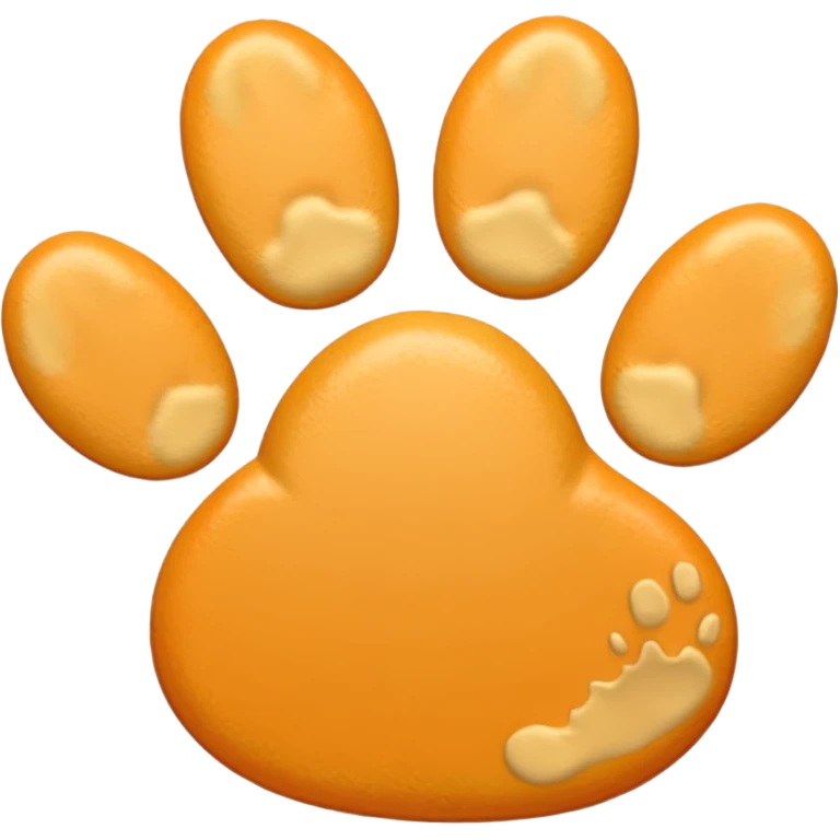 a very light pale pastel yellow-orange pawprint emoji