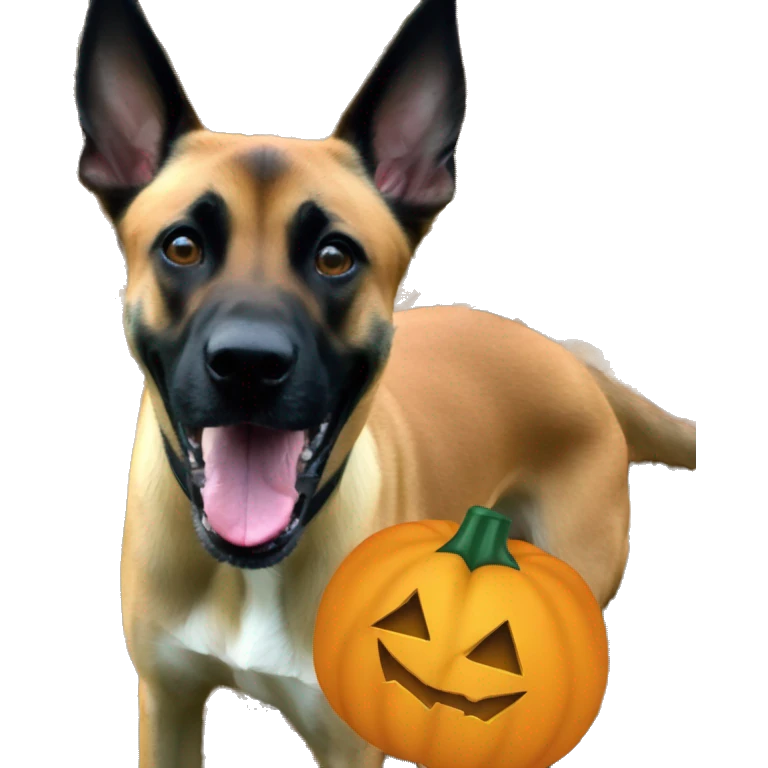 malinois run pumpkin scary spooky halloween emoji