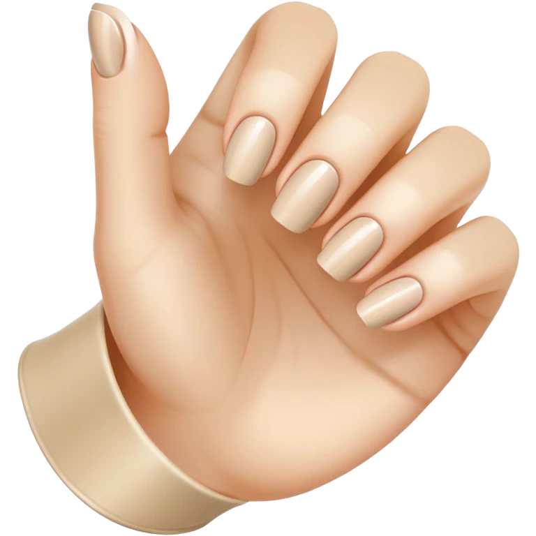 french beige manicure 5 fingers  emoji