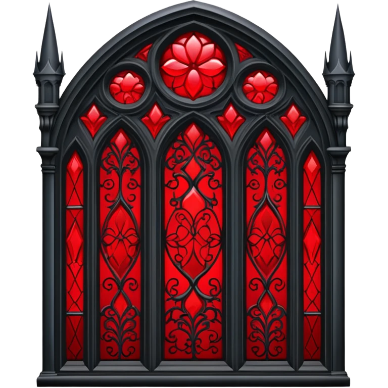Black gothic window red emoji