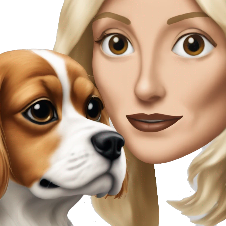 Sharon stone in basic instinct with cavalier King Charles spaniel  emoji