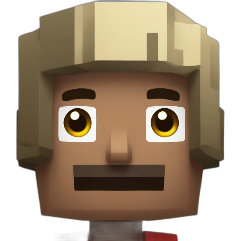 Black men in Minecraft farmer villager cubic with an square starw hate minecraft style emoji
