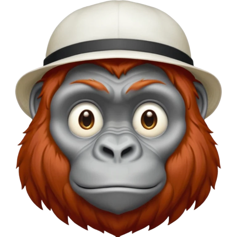 red haired gorilla with white hat emoji