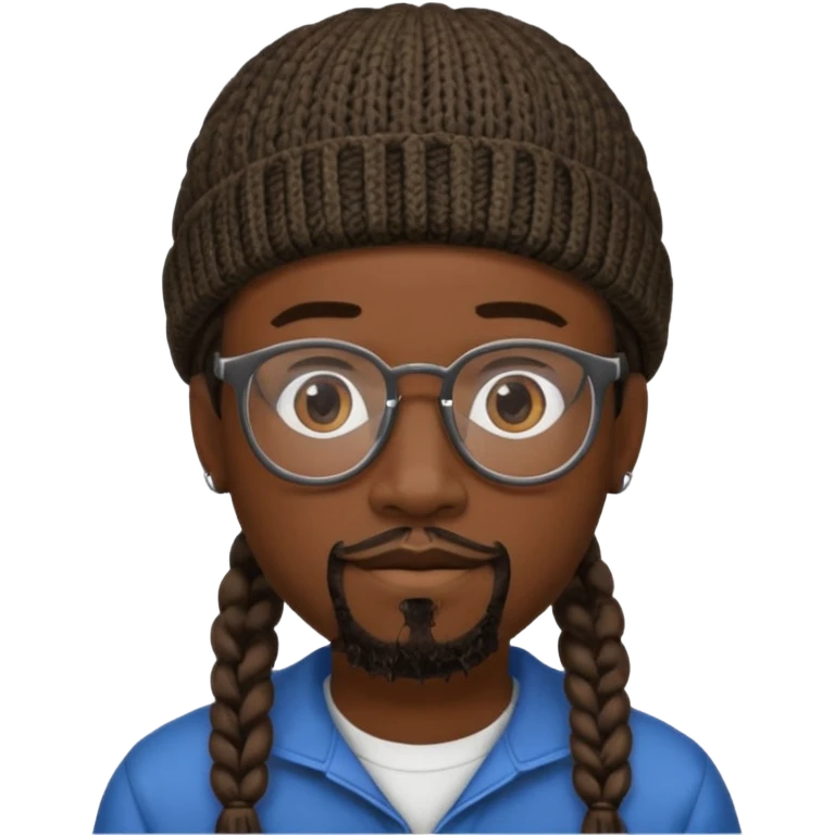 man with braids glasses beanie and goatee emoji