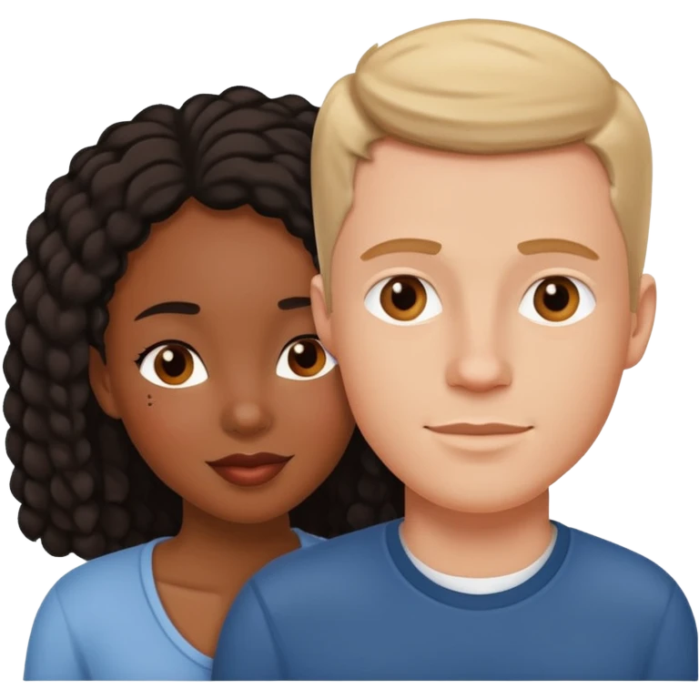 loving interracial couple. black woman and white man. in love  emoji