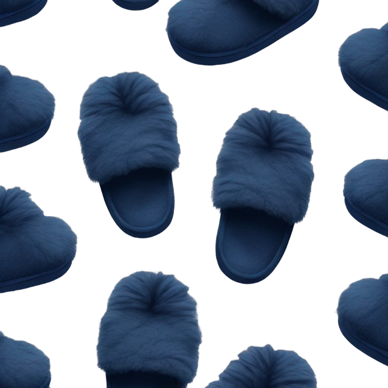 navy blue fluffy slippers emoji