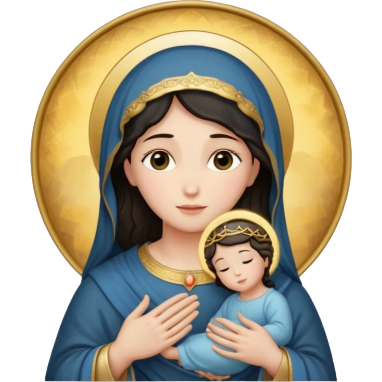 Image of the Mother of God in a frame emoji