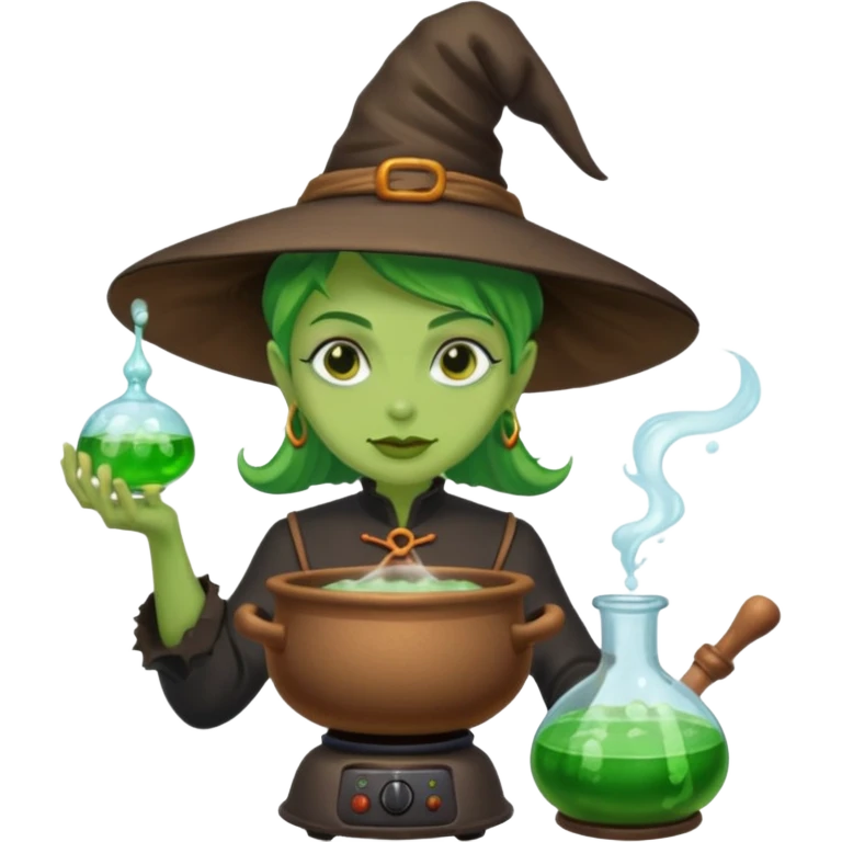 green witch cooking potion emoji