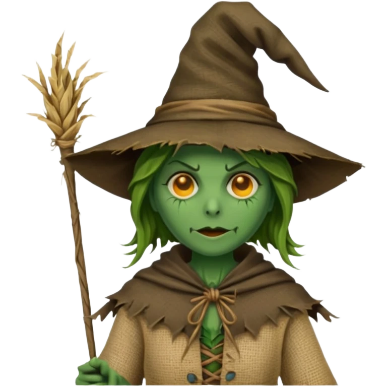 witch Scarecrow on stick emoji