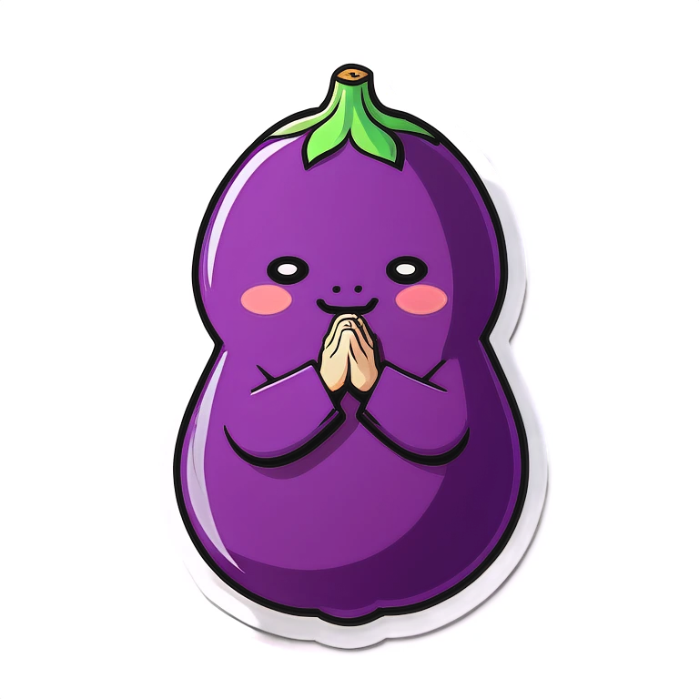 Eggplant praying  emoji