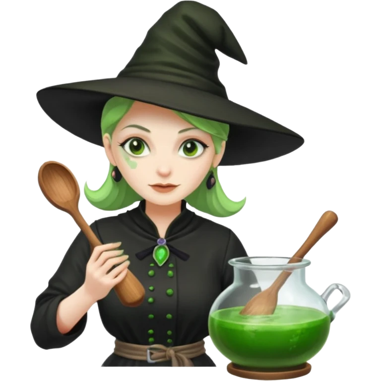 green witch cooking potion emoji