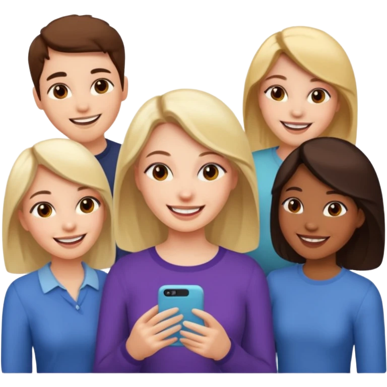 make a beautiful women who has lots of Freund's and very talkative emoji