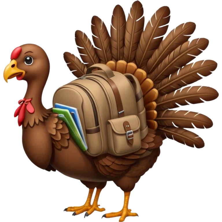 Turkey with backpack emoji