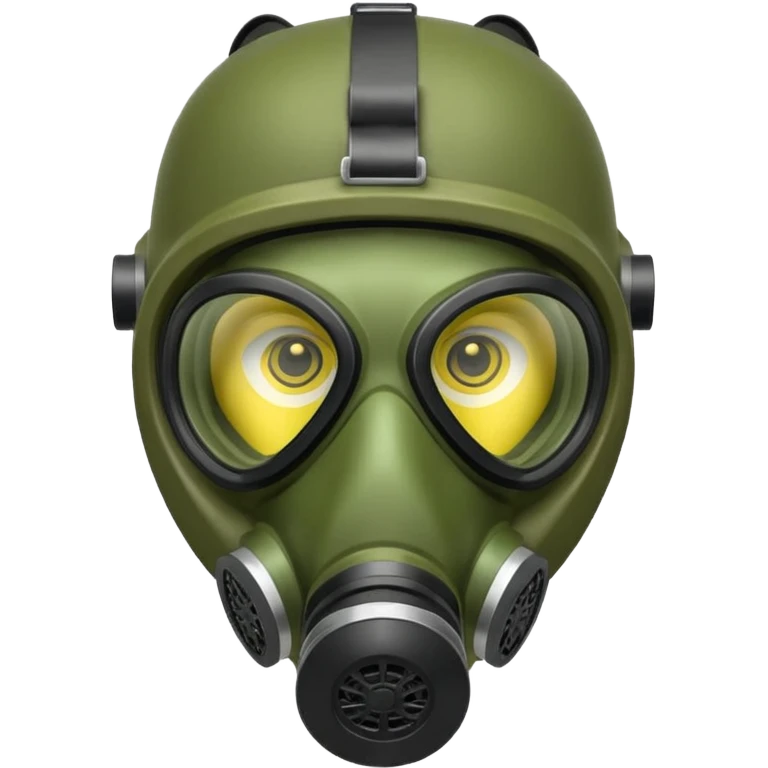 green gas mask, one filter emoji