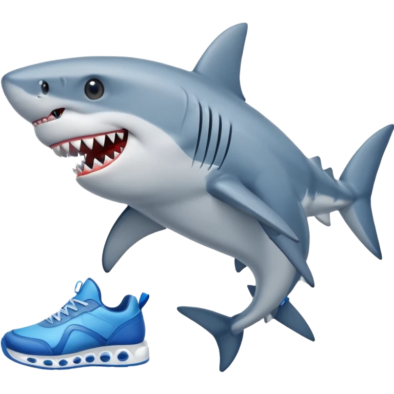 shark with a blue trainers  emoji