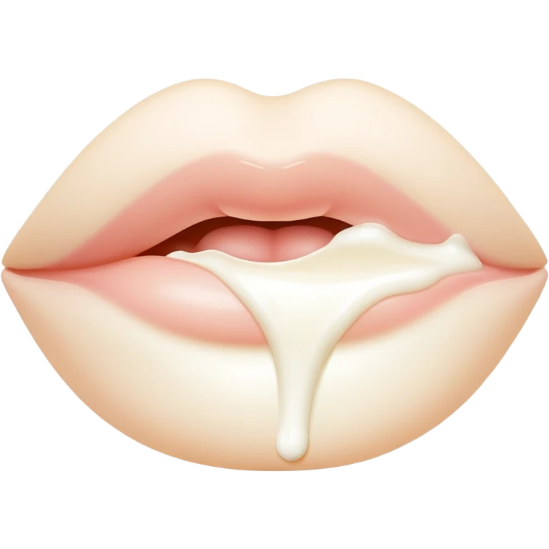 Sideways lips with milk emoji