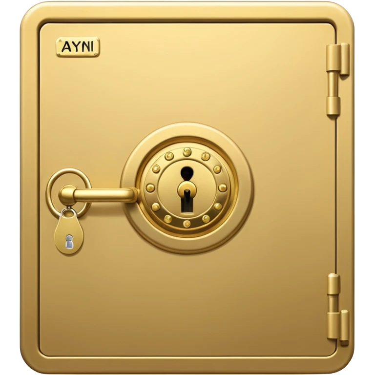 A secure vault door with the AYNI Gold logo at its center lock, glowing subtly. Flat design, metallic gold tones, black background, small “AYNI Gold” tag on the lower edge emoji